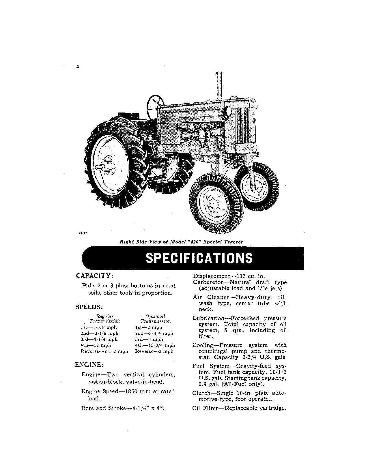 JOHN DEERE 420 TRAKTOR BEDIENUNGSANLEITUNG OMT231255