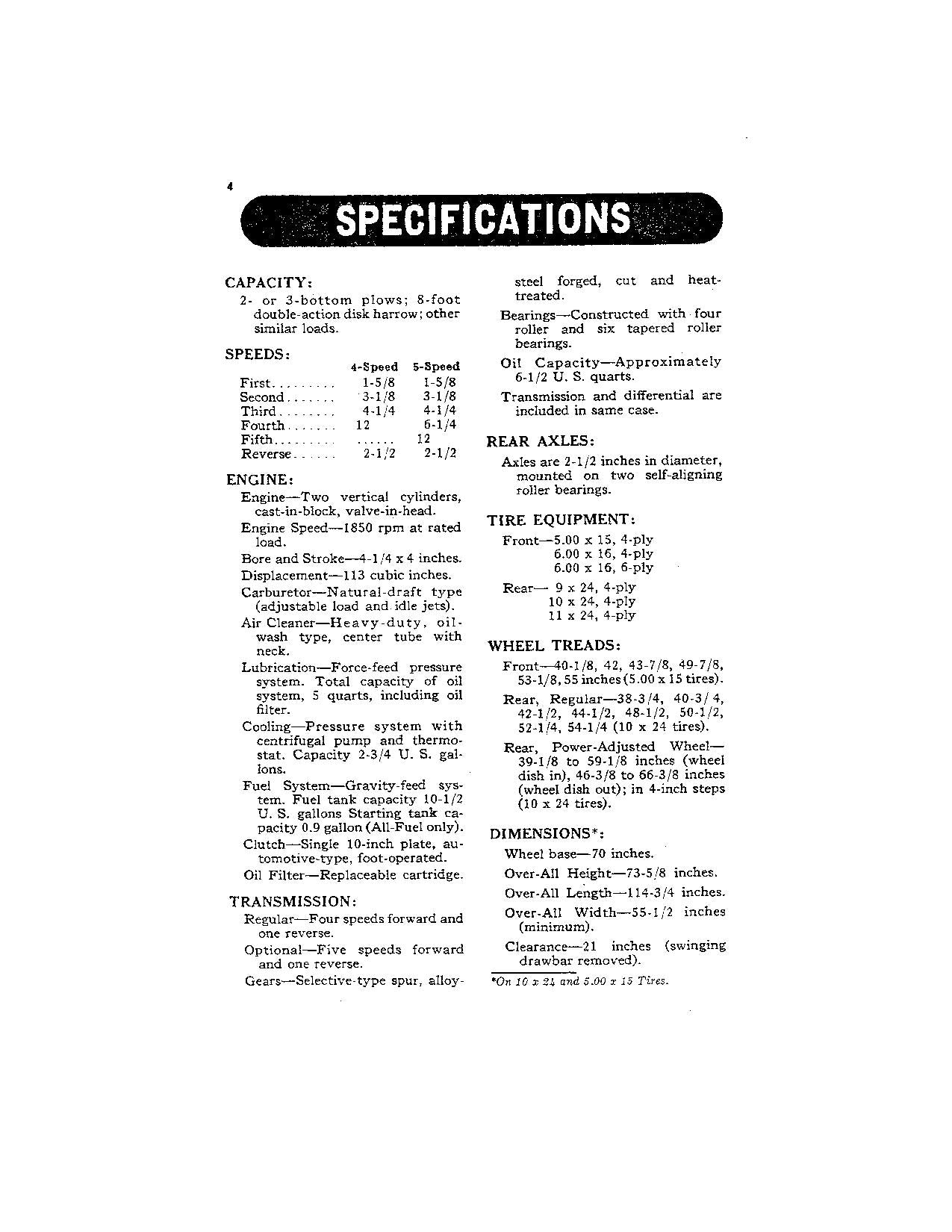 JOHN DEERE 420 TRACTOR OPERATORS MANUAL  100001-