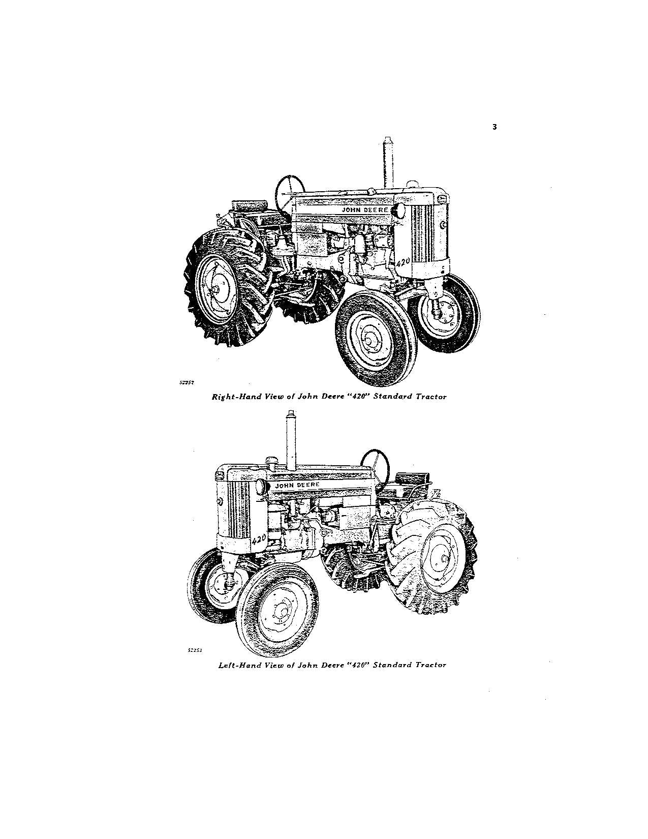 MANUEL D'UTILISATION DU TRACTEUR JOHN DEERE 420 100001-