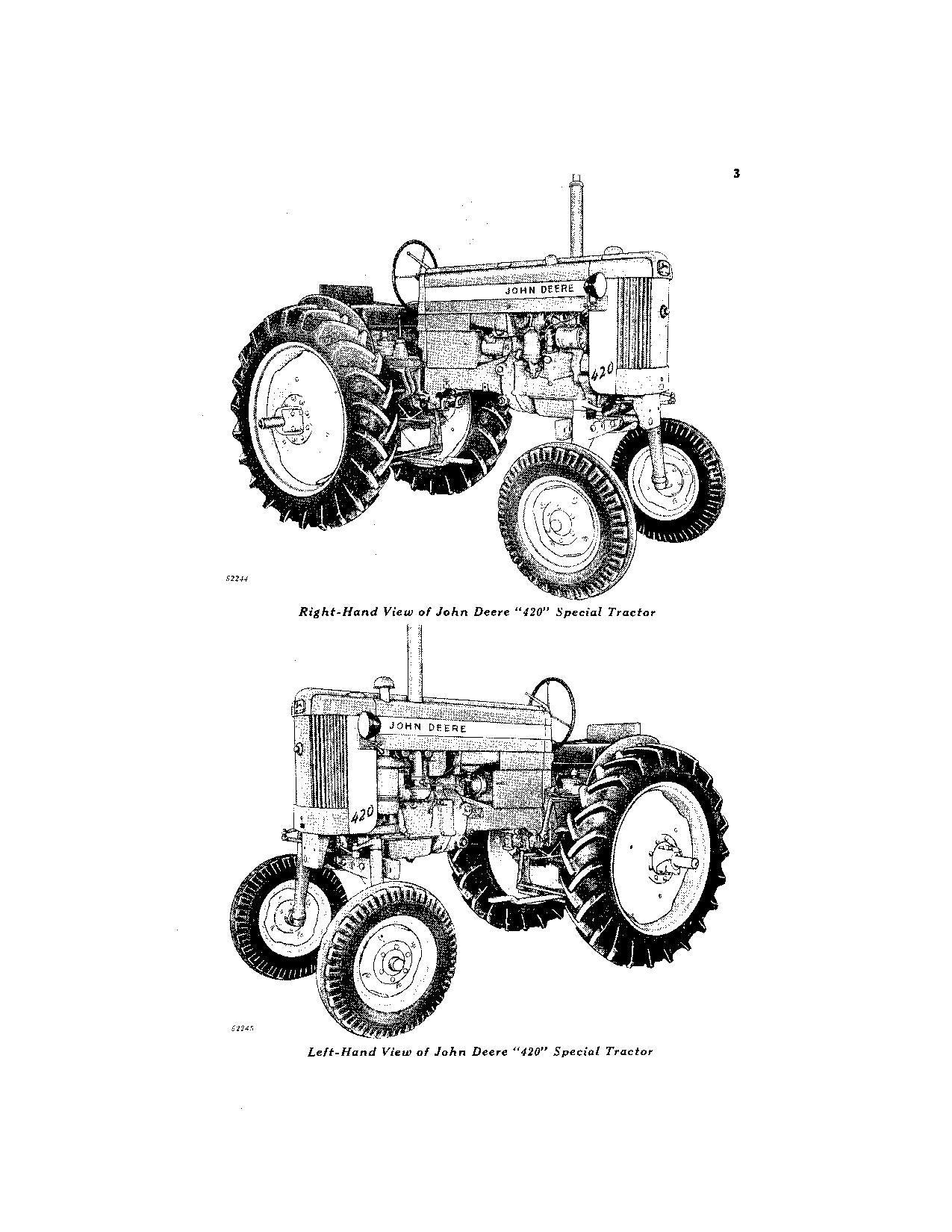 JOHN DEERE 420 TRACTOR OPERATORS MANUAL 100001-