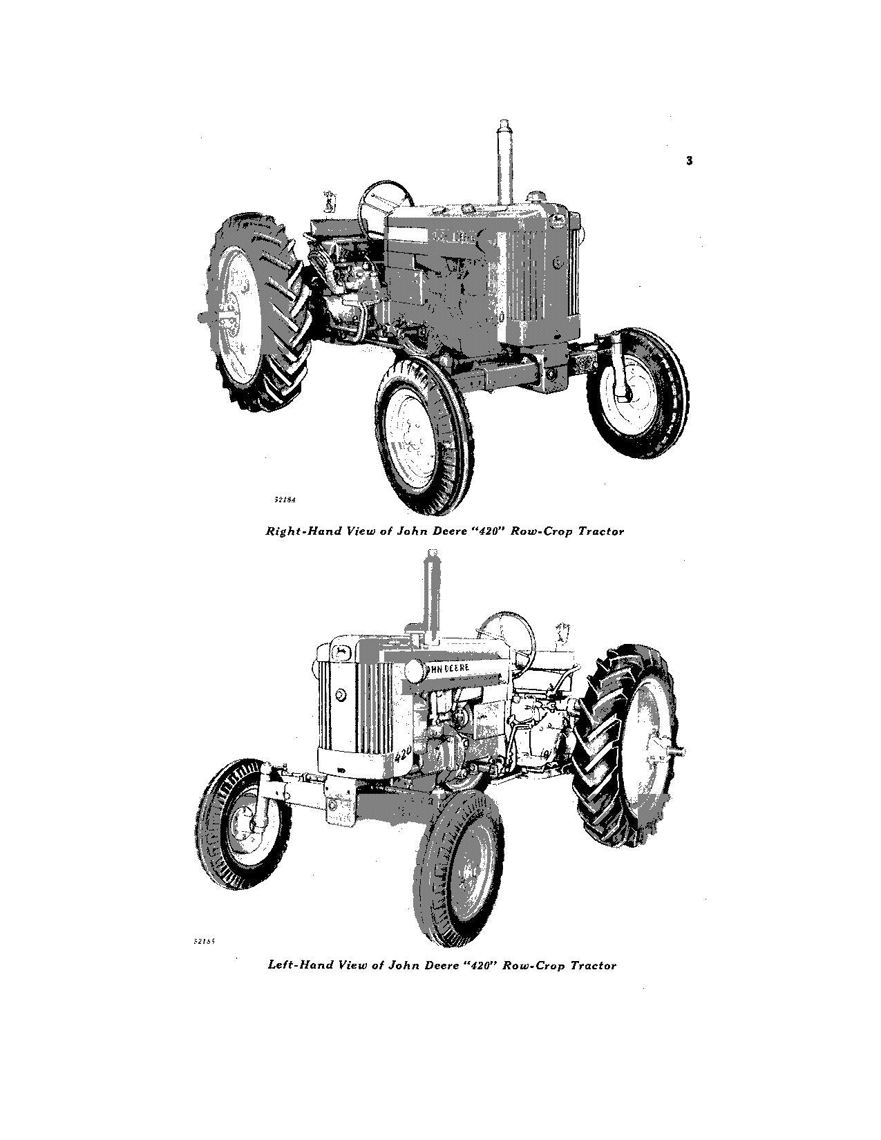 JOHN DEERE 420 TRACTOR OPERATORS MANUAL  100001-125000