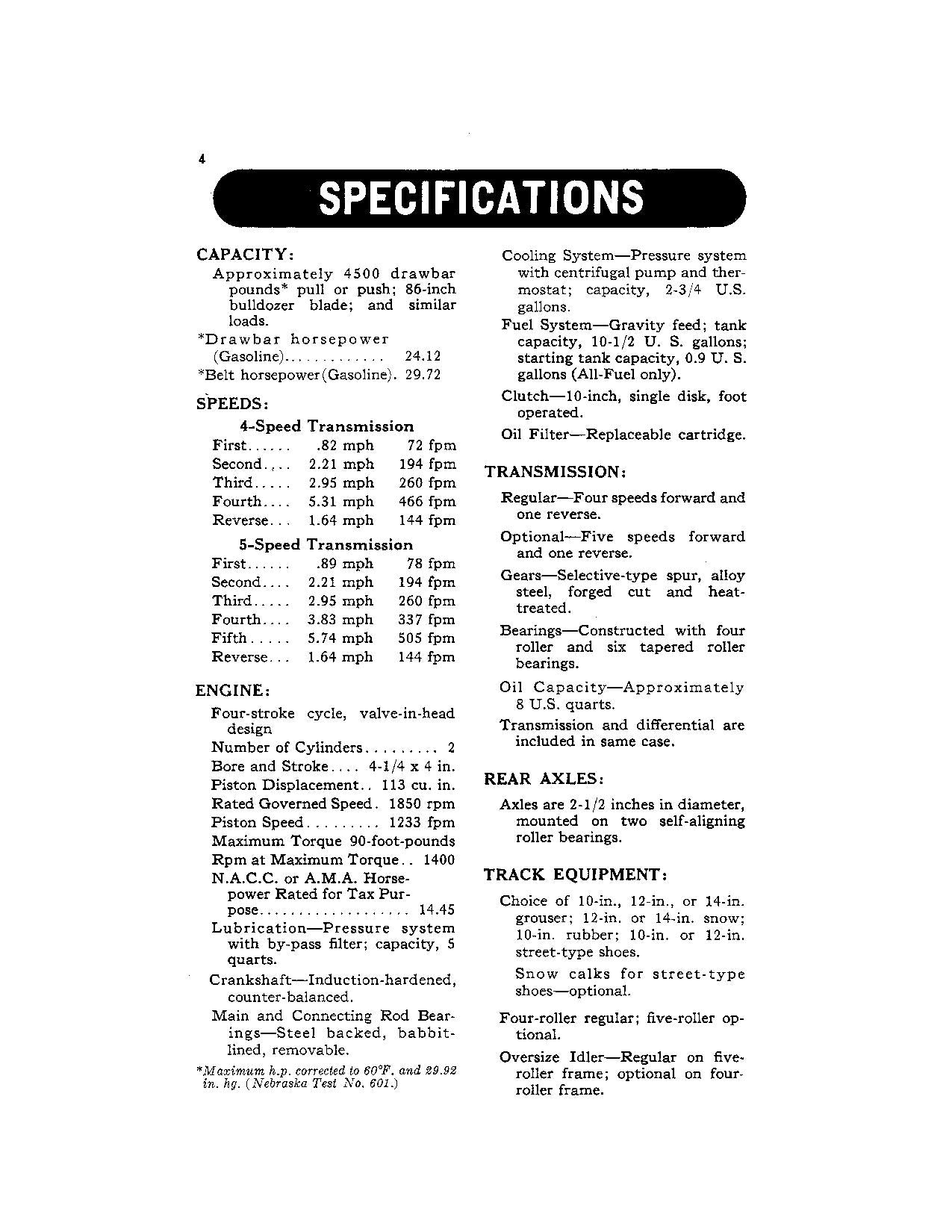 JOHN DEERE 420 TRACTOR OPERATORS MANUAL ser 125001- OMT42757