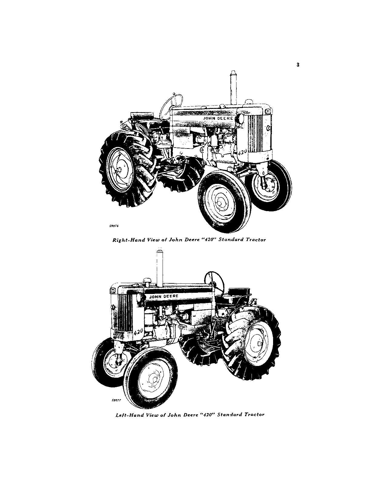 JOHN DEERE 420 TRAKTOR BEDIENUNGSANLEITUNG ser 125001- OMT44757