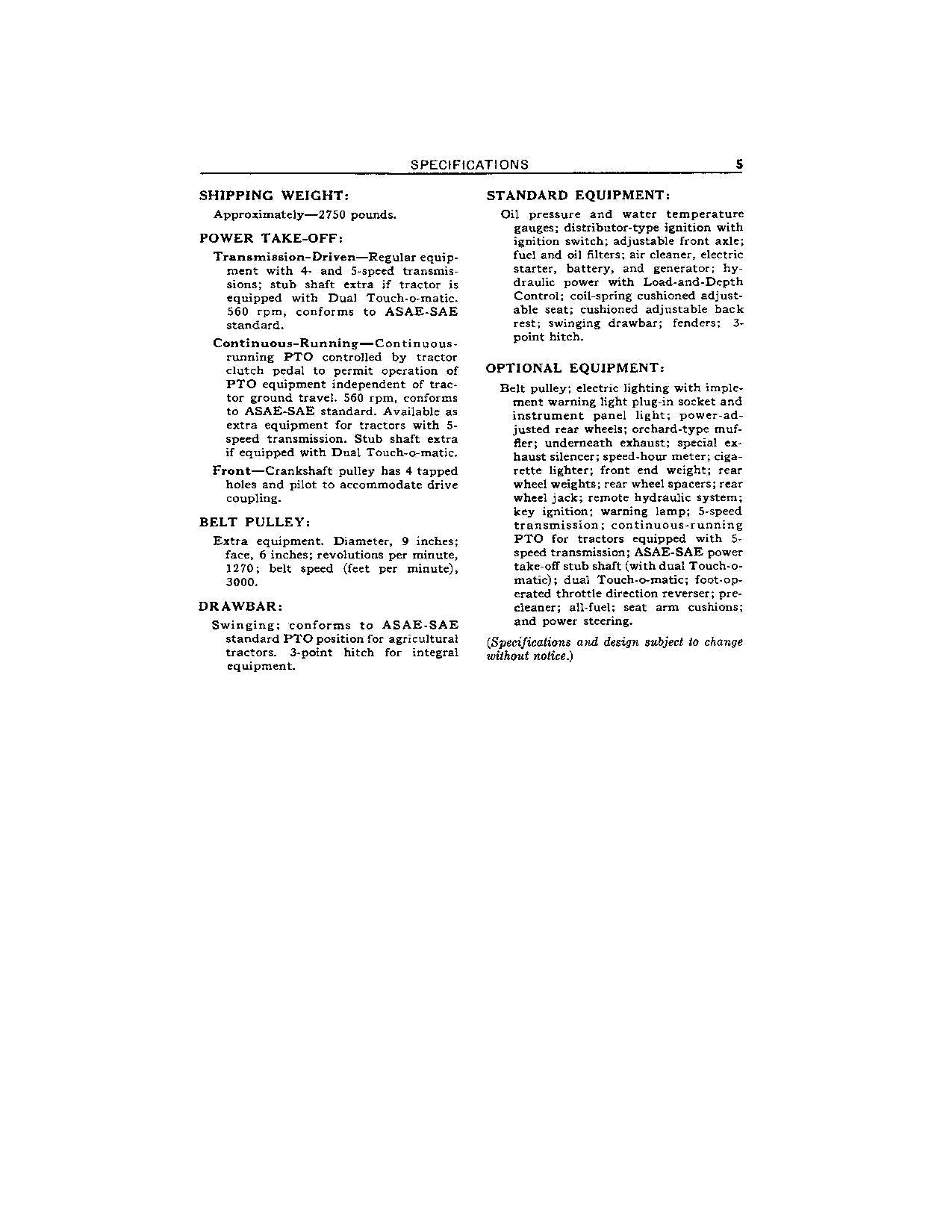 JOHN DEERE 420 TRACTOR OPERATORS MANUAL ser 125001- OMT44757