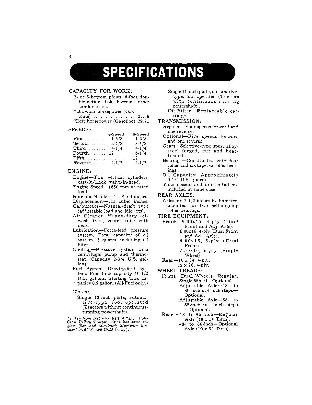 JOHN DEERE 420 TRACTOR OPERATORS MANUAL OMT45757