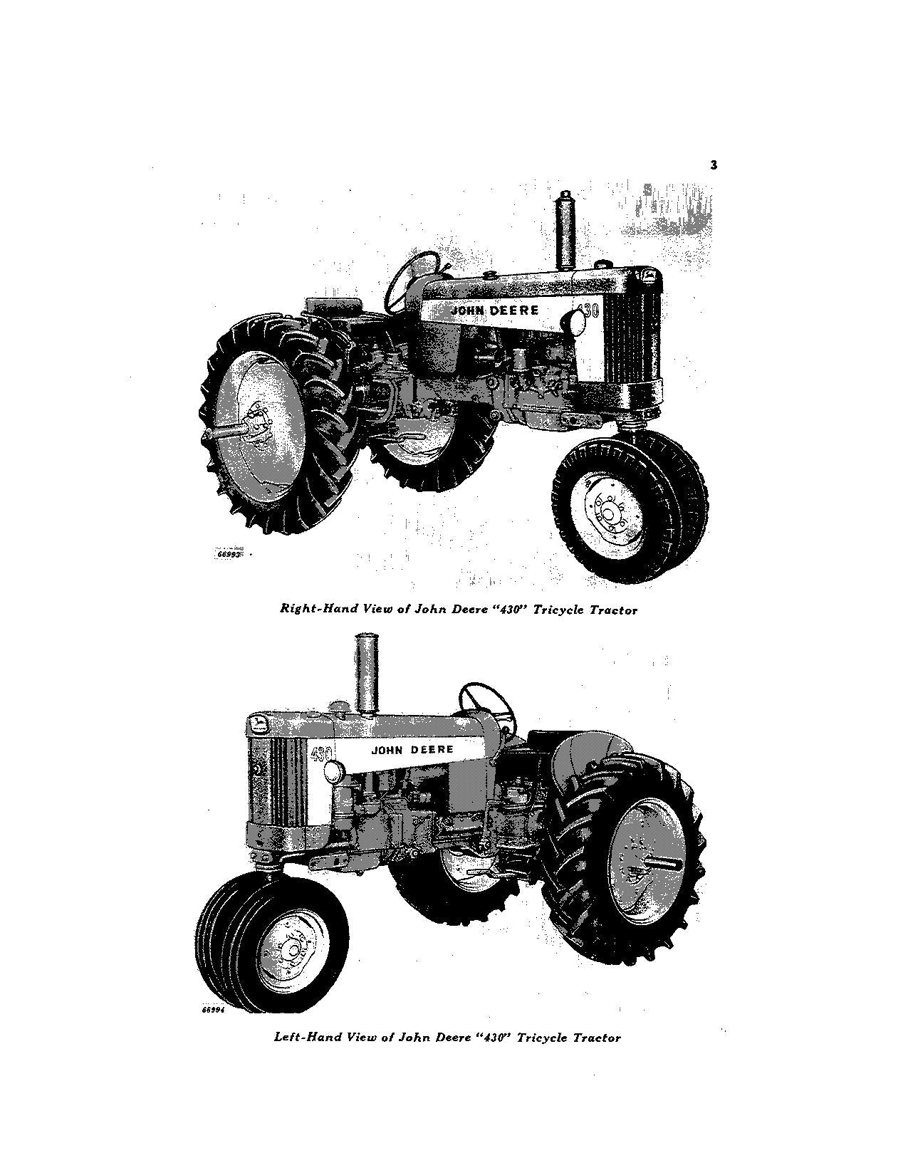 MANUEL D'UTILISATION DU TRACTEUR JOHN DEERE 430 140001-