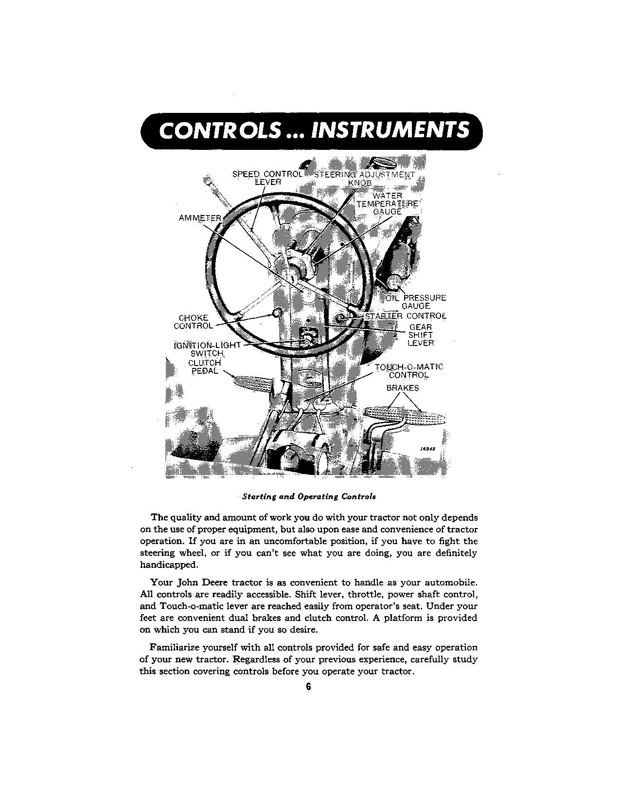 JOHN DEERE MI TRACTOR OPERATORS MANUAL