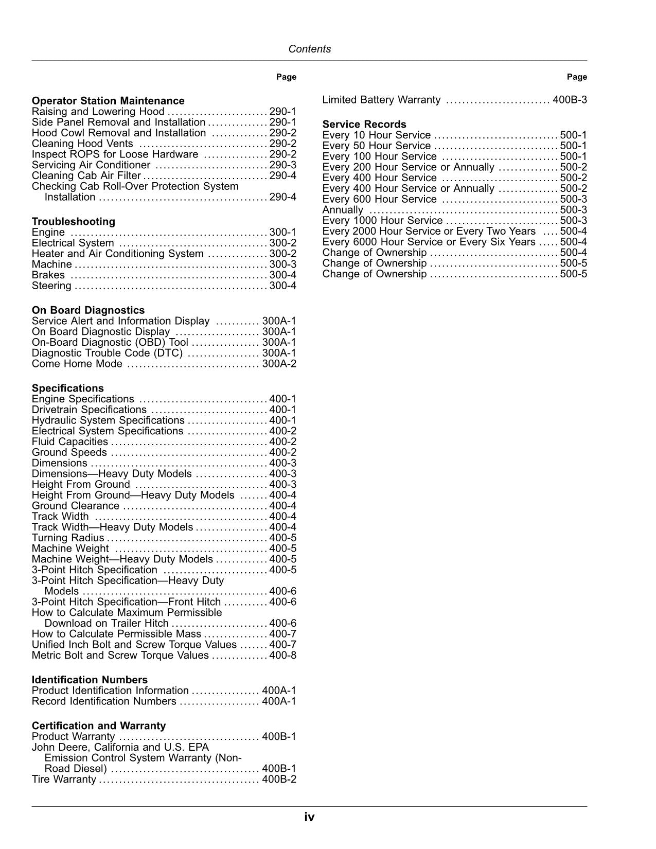 JOHN DEERE 4044M 4044R 4052M 4052R TRAKTOR-BETRIEBSHANDBUCH J100001-K999999