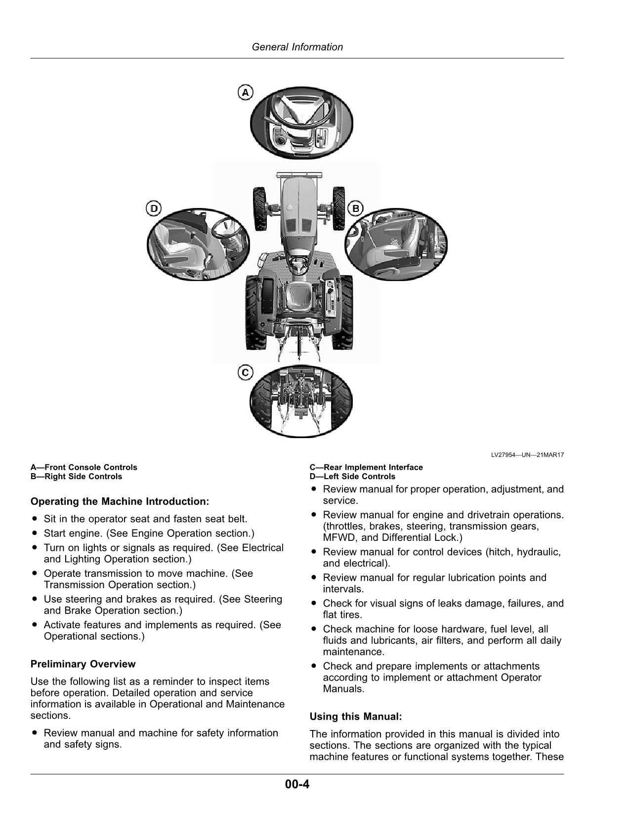 JOHN DEERE 4044M 4044R 4052M 4052R TRAKTOR-BETRIEBSHANDBUCH J100001-K999999