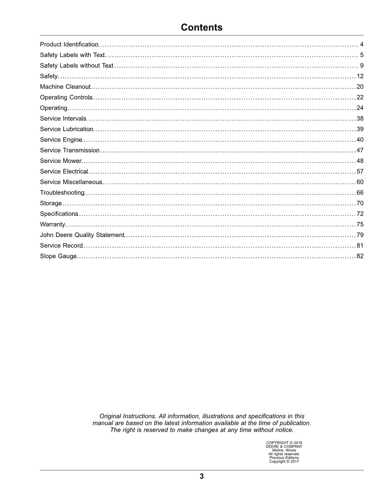 JOHN DEERE X350R TRACTOR OPERATORS MANUAL 070001 - 090000