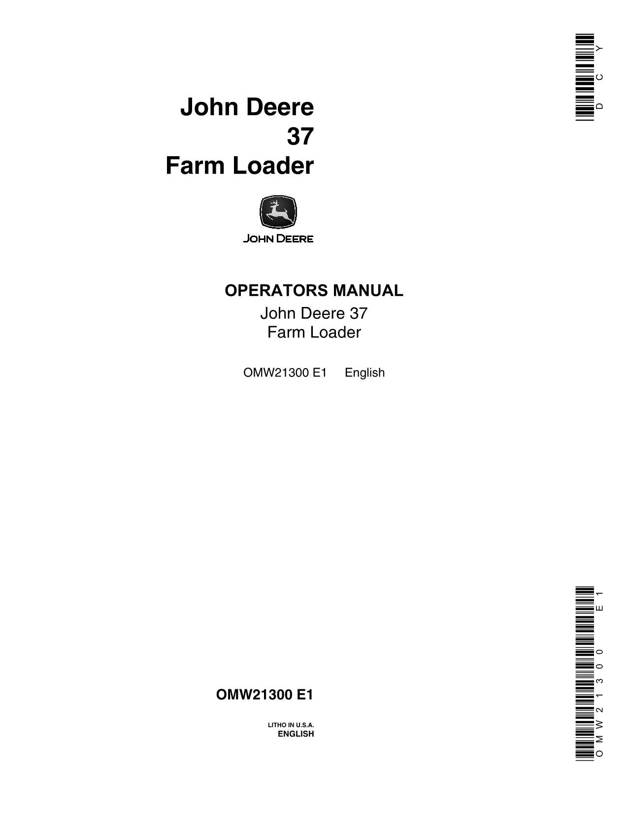 JOHN DEERE 37 820 TRACTOR OPERATORS MANUAL