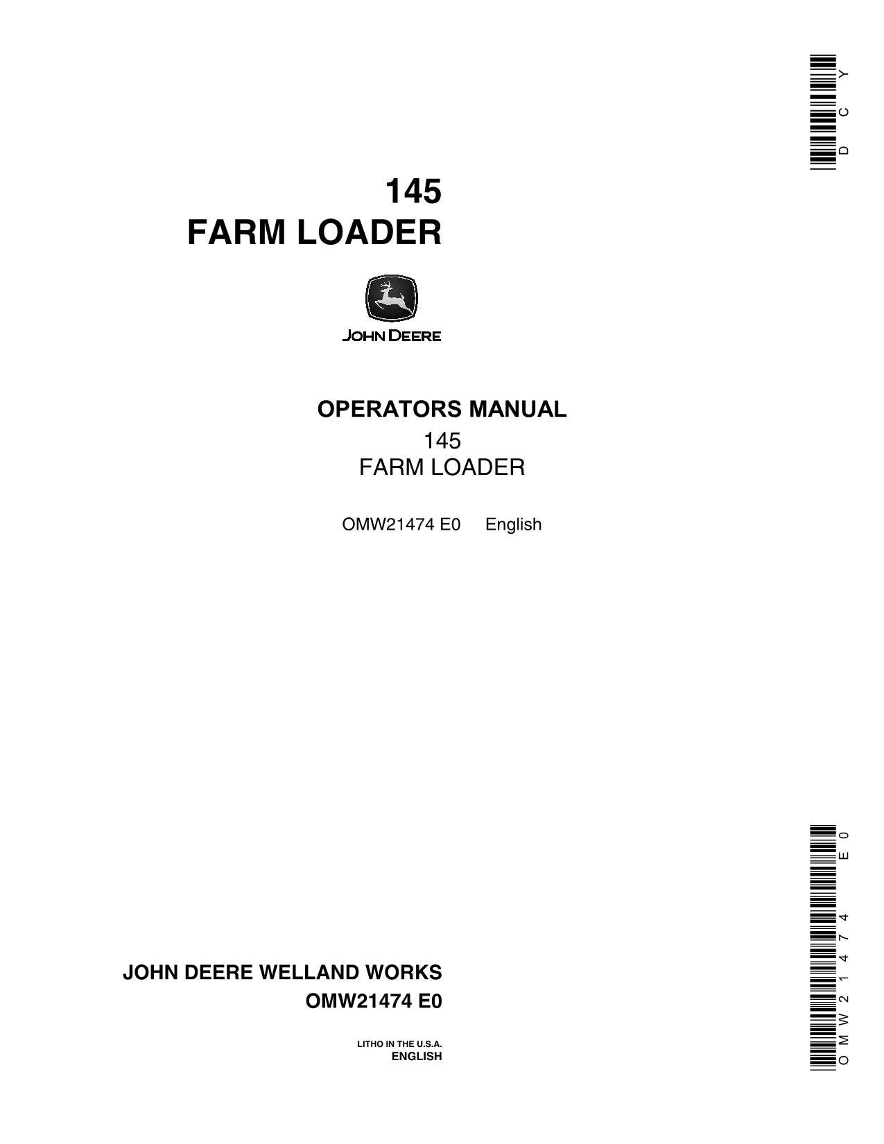 JOHN DEERE 145 820 830 2040 2030 2140 TRACTOR OPERATORS MANUAL