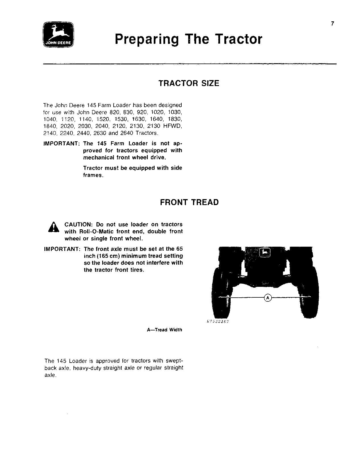 JOHN DEERE 145 820 830 2040 2030 2140 TRAKTOR-BETRIEBSHANDBUCH