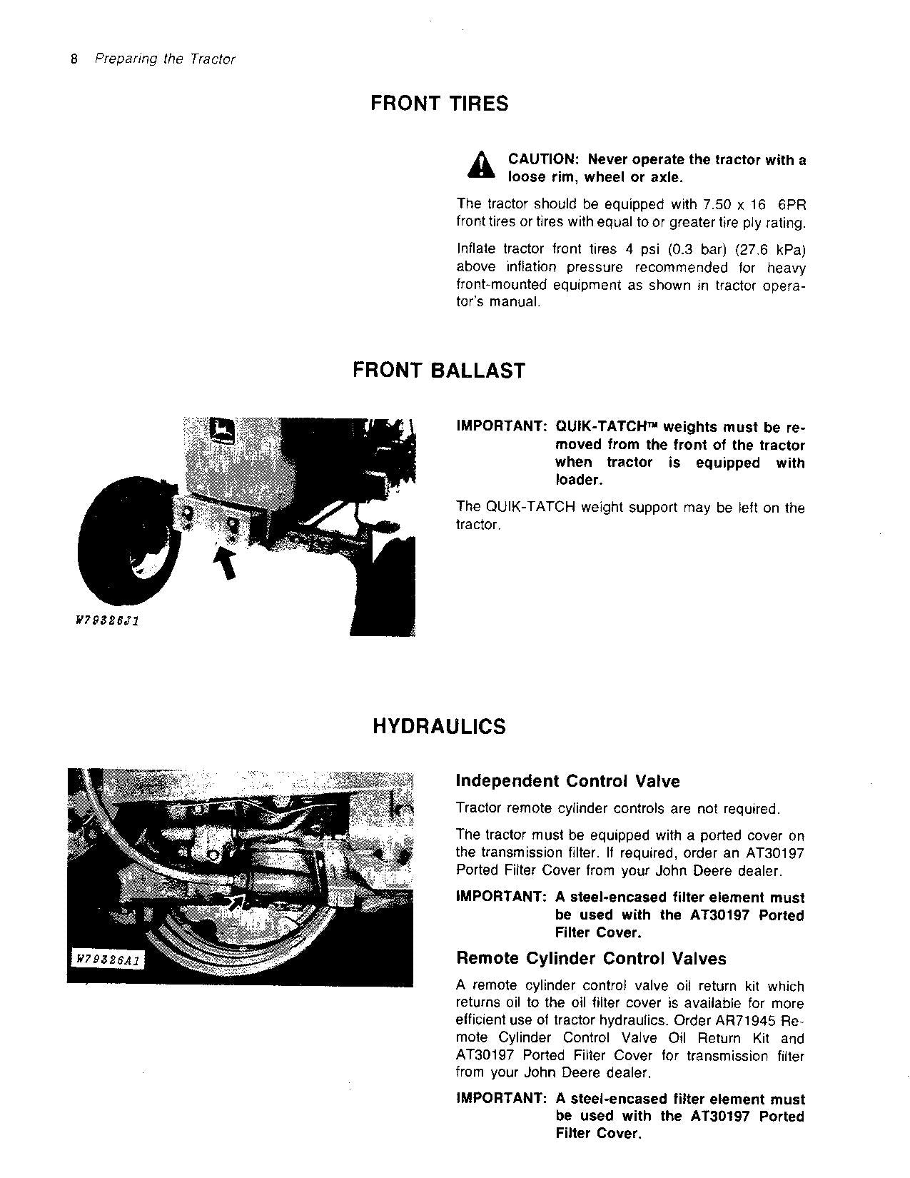 JOHN DEERE 145 820 830 2040 2030 2140 TRAKTOR-BETRIEBSHANDBUCH