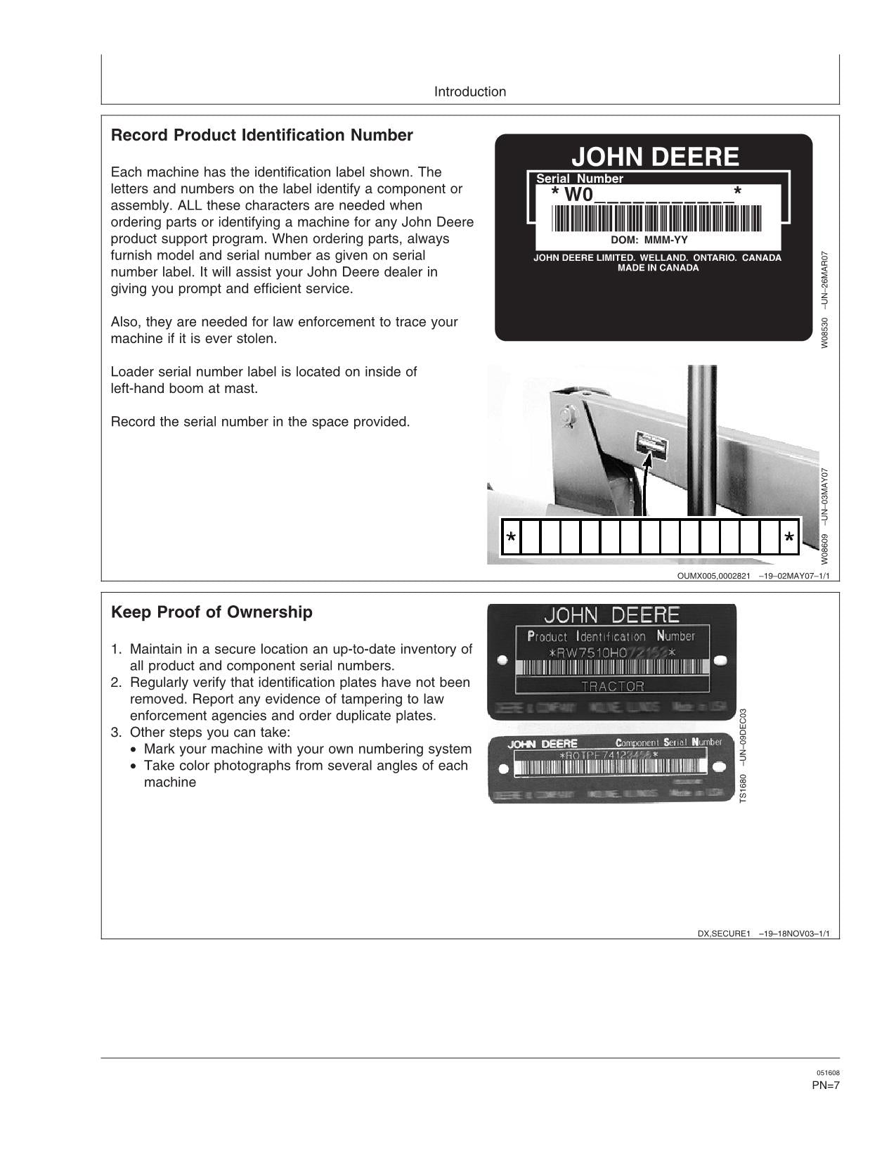 MANUEL D'UTILISATION DU CHARGEUR JOHN DEERE 522 542