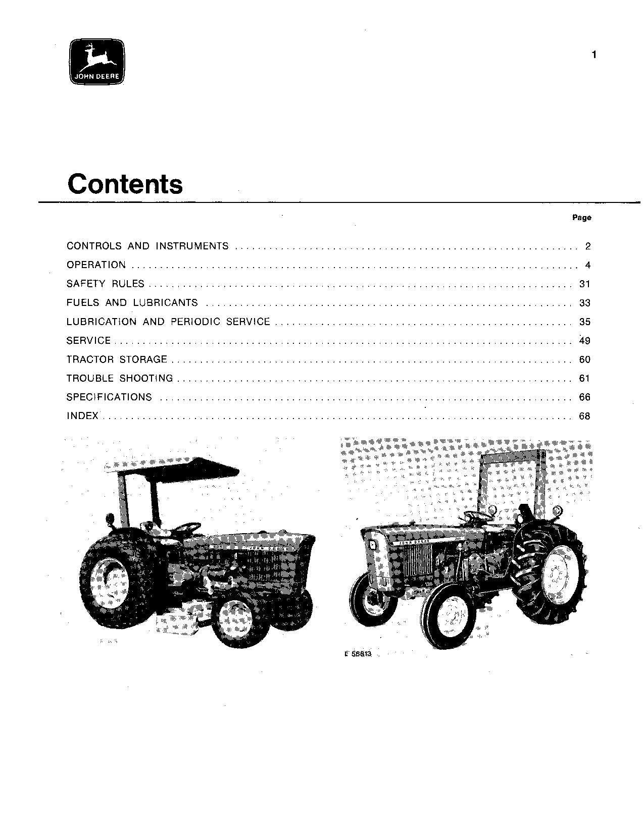 JOHN DEERE 820 TRAKTOR BEDIENUNGSANLEITUNG NORDAMERIKA