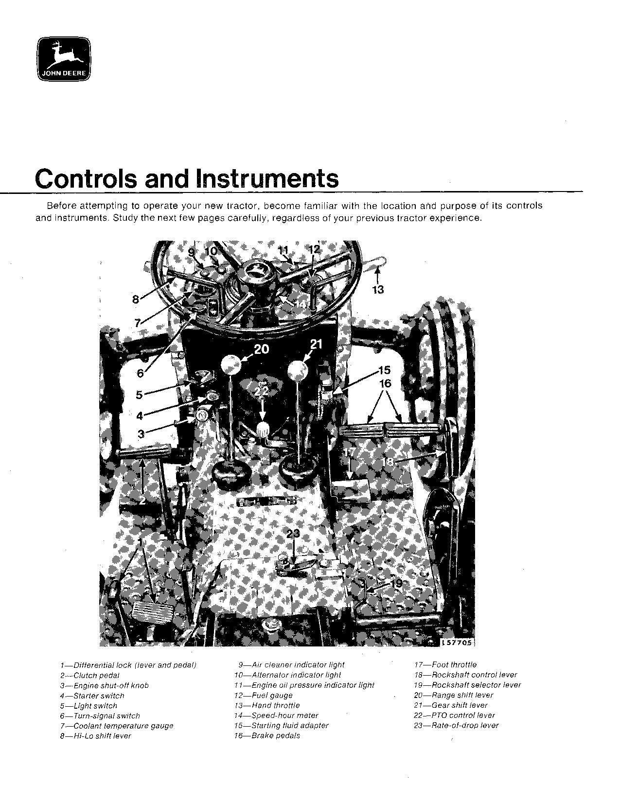 JOHN DEERE 1530 TRAKTOR-BETRIEBSHANDBUCH