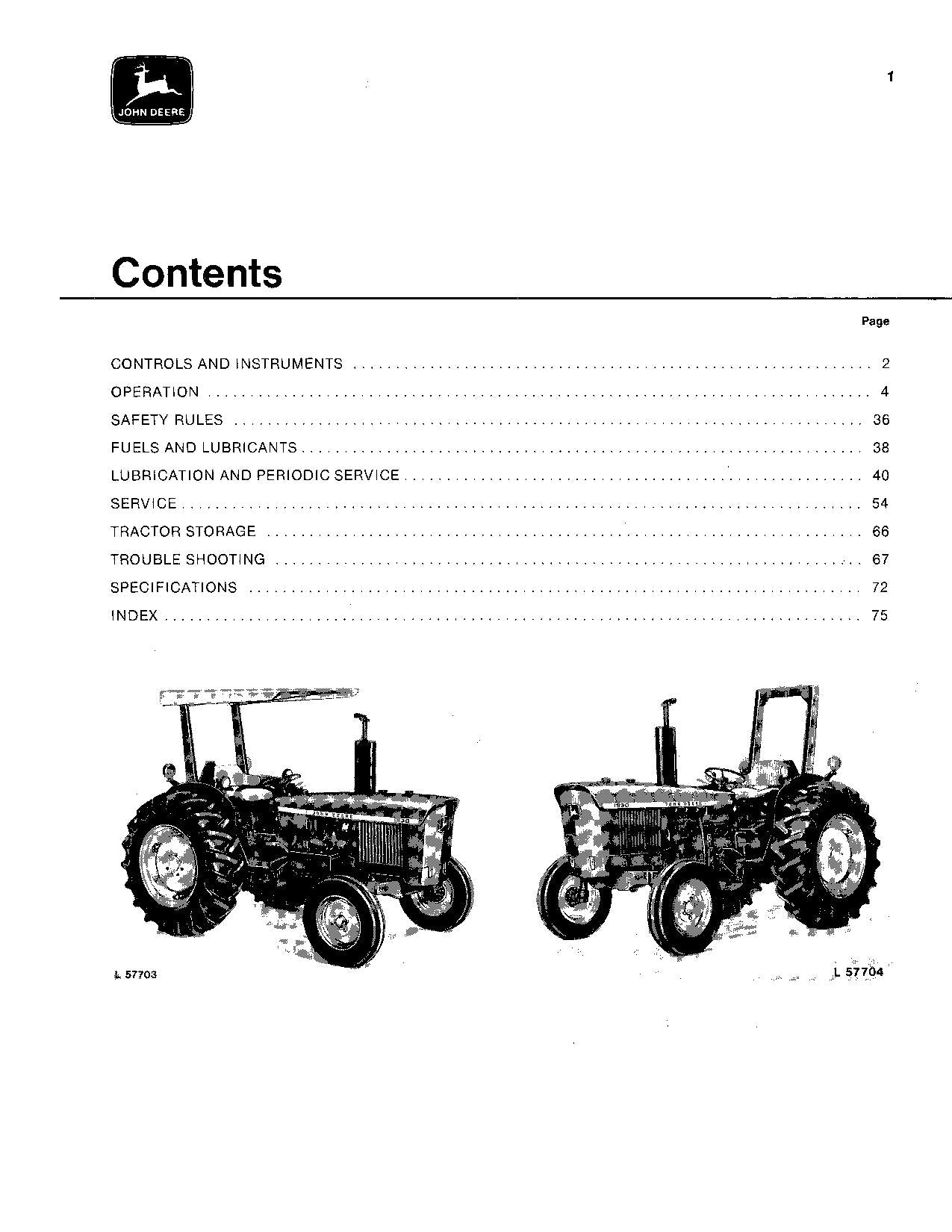 JOHN DEERE 1530 TRACTOR OPERATORS MANUAL