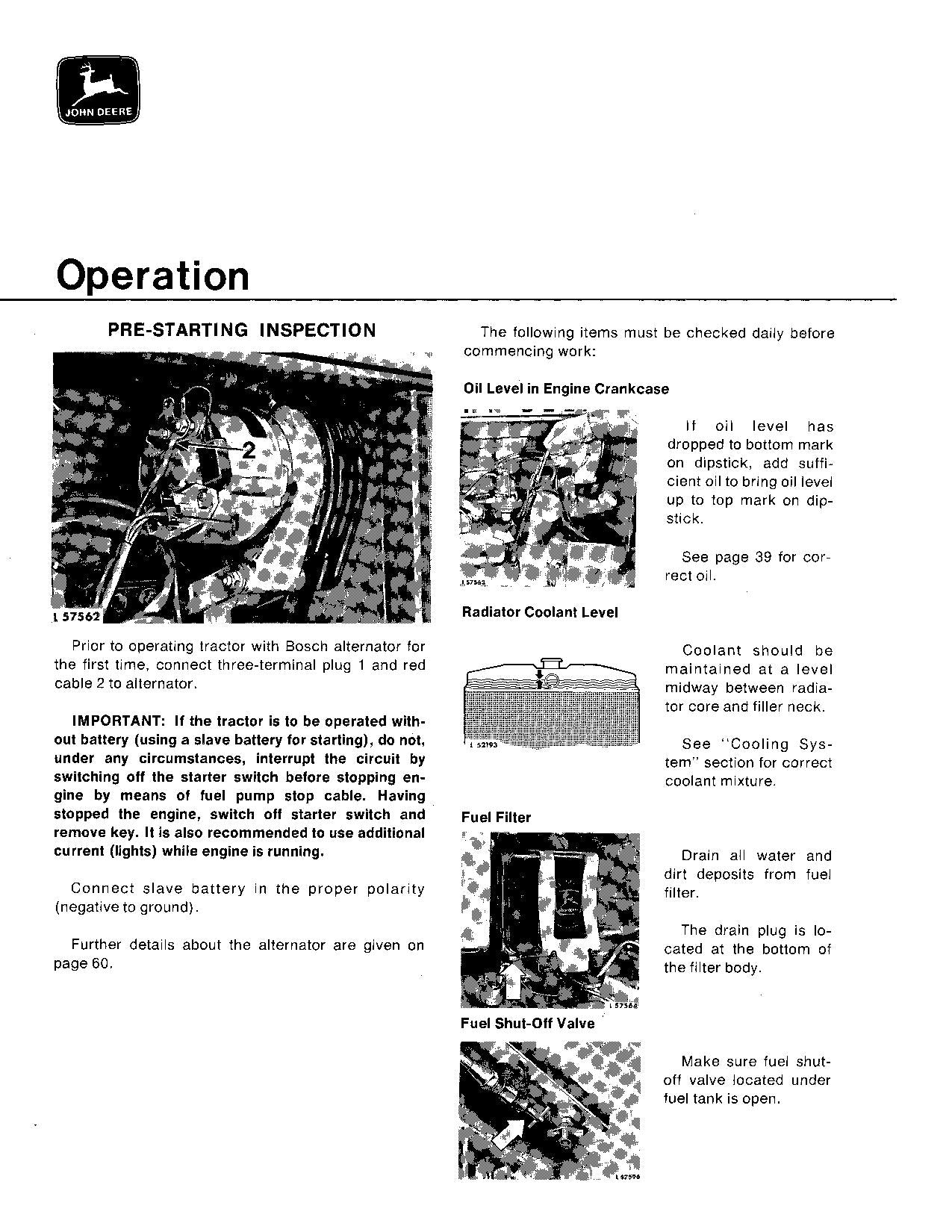 JOHN DEERE 1530 TRAKTOR-BETRIEBSHANDBUCH