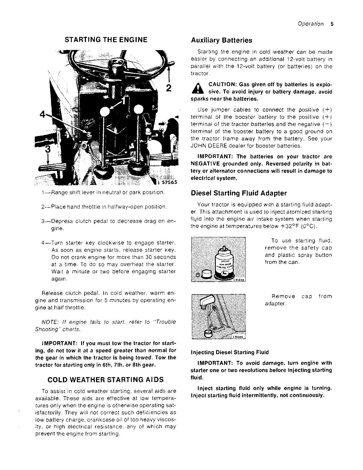 MANUEL D'UTILISATION DU TRACTEUR JOHN DEERE 830 100001-