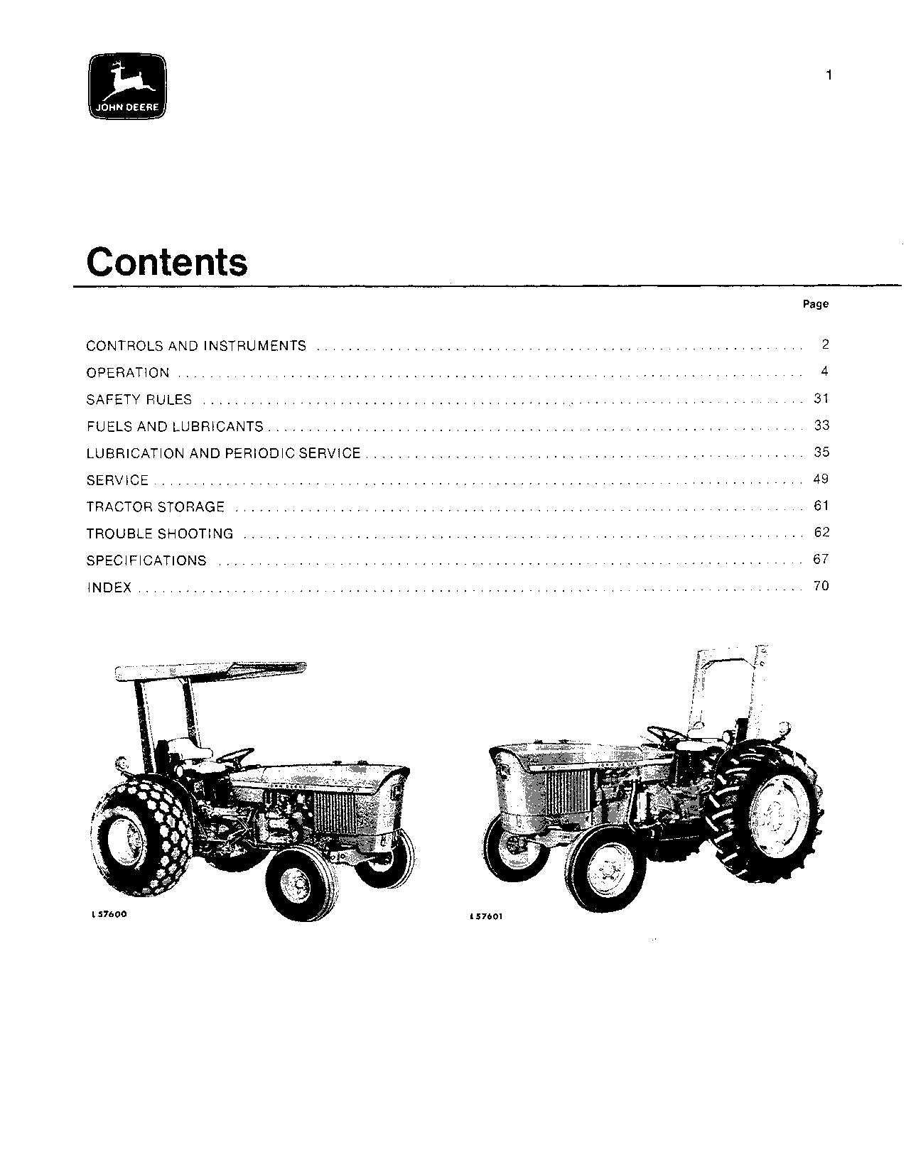 JOHN DEERE 830 TRACTOR OPERATORS MANUAL 100001-