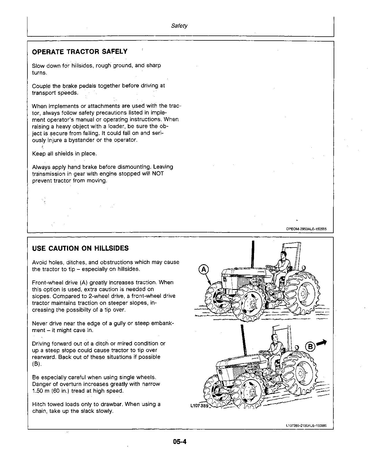 MANUEL D'UTILISATION DU TRACTEUR JOHN DEERE 2150 2255