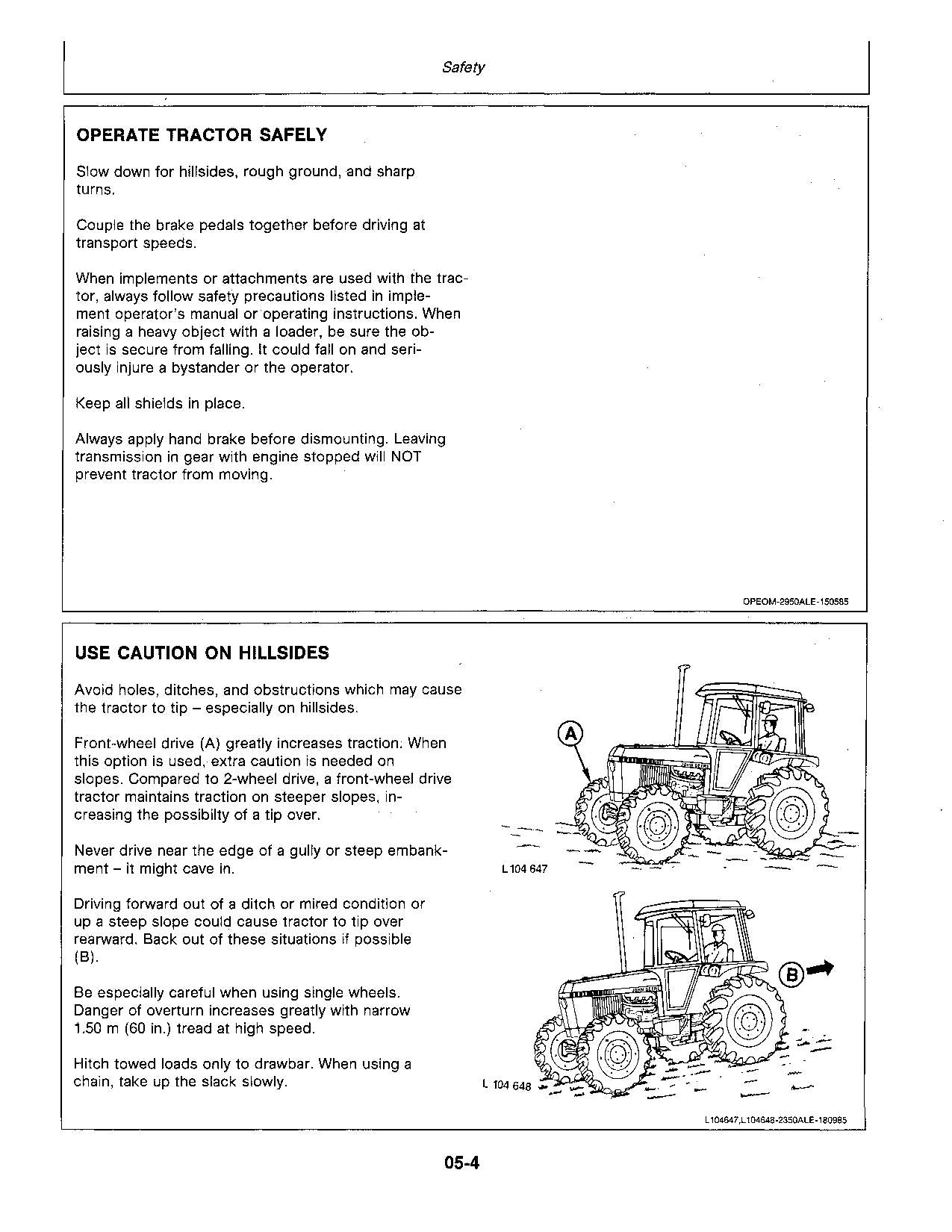 MANUEL D'UTILISATION DU TRACTEUR JOHN DEERE 3150