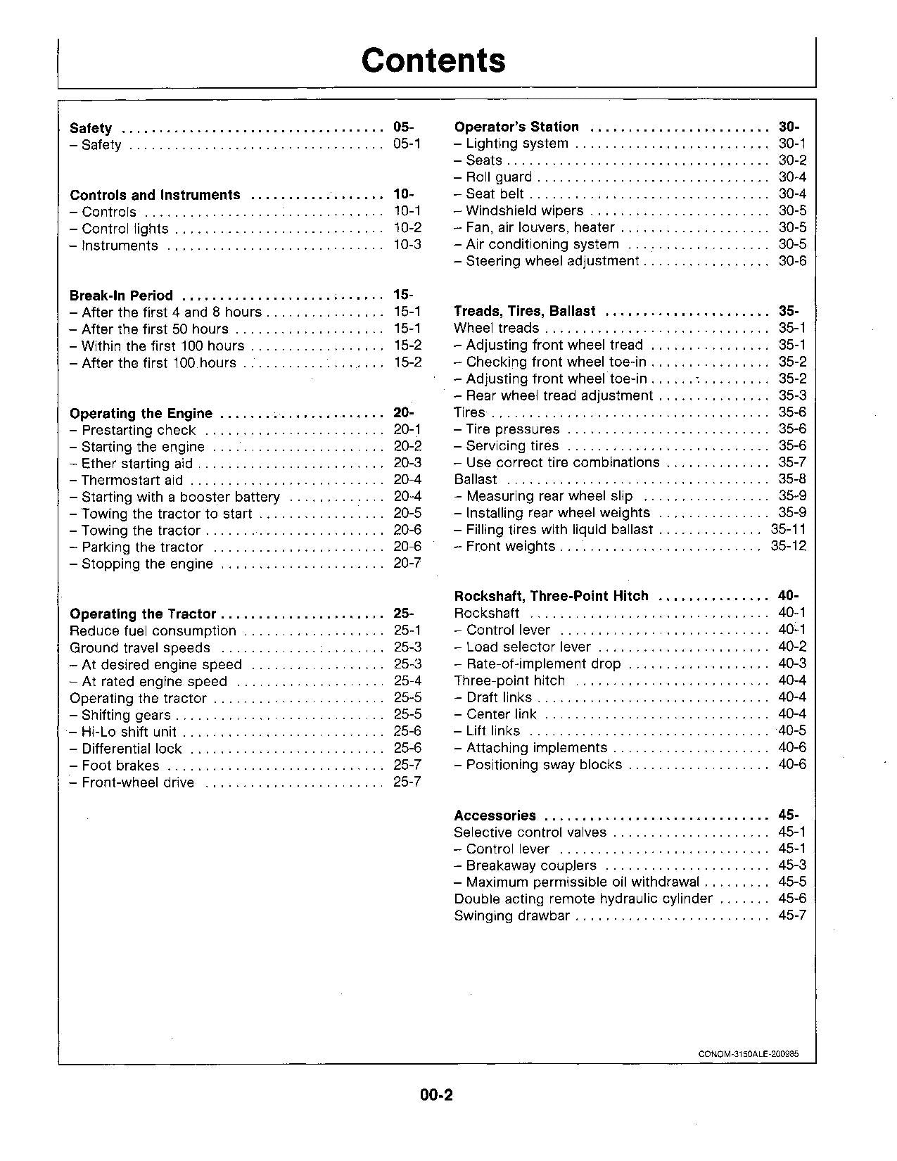 JOHN DEERE 3150 TRAKTOR-BETRIEBSHANDBUCH