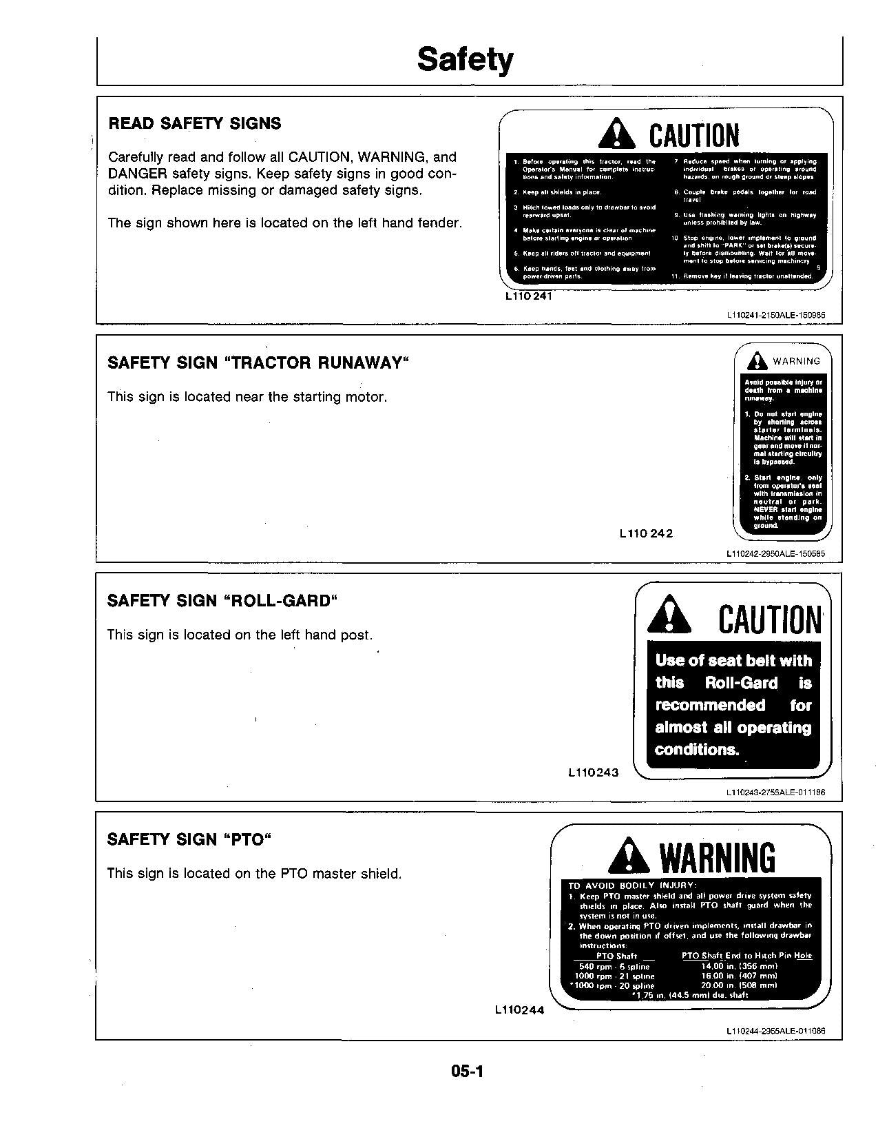 JOHN DEERE 2155 TRACTOR OPERATORS MANUAL