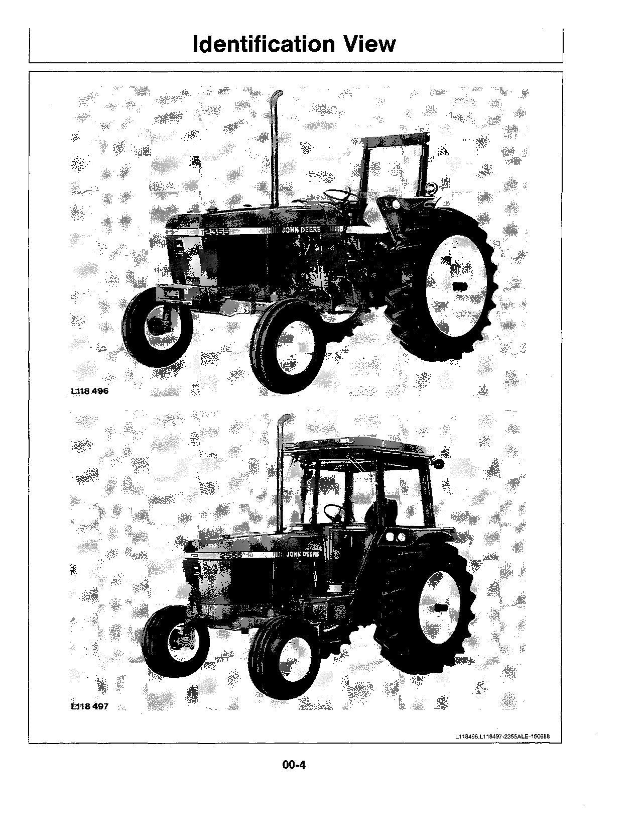 JOHN DEERE 2355 2555 TRAKTOR-BETRIEBSHANDBUCH Ser -729991