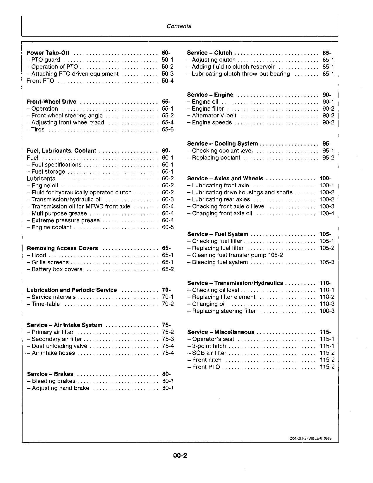 MANUEL D'UTILISATION DU TRACTEUR JOHN DEERE 2855N 2755 0-727999