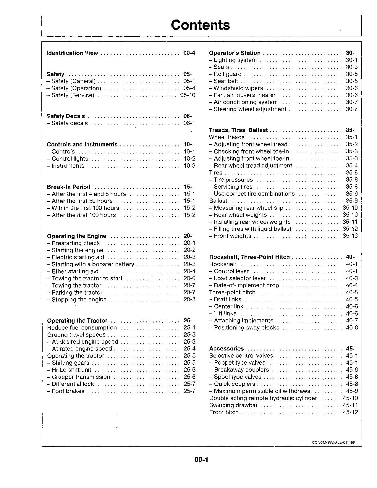 JOHN DEERE 2955 TRACTOR OPERATORS MANUAL 0-739999