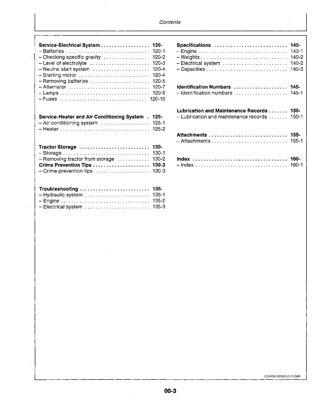 JOHN DEERE 2955 TRACTOR OPERATORS MANUAL 0-739999