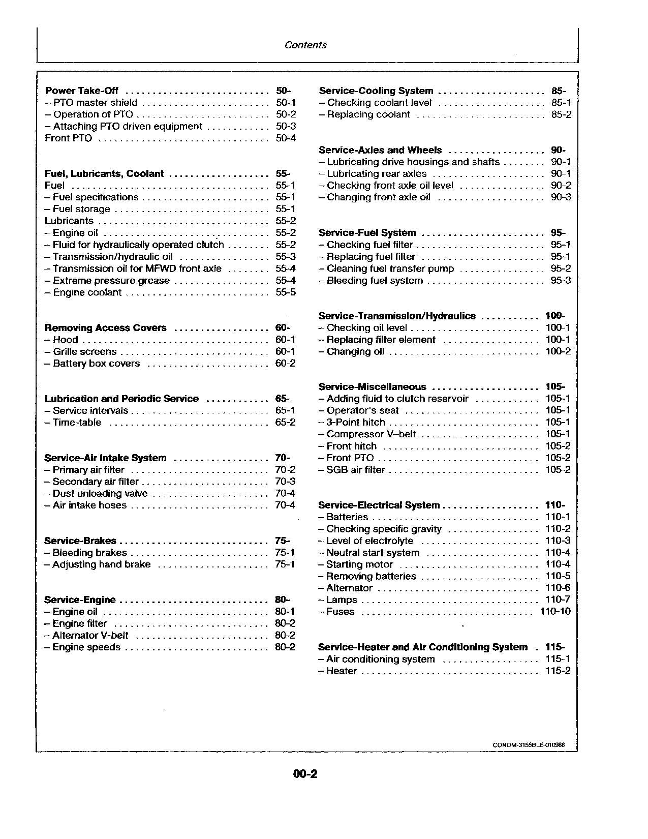 JOHN DEERE 3155 TRAKTOR-BETRIEBSHANDBUCH