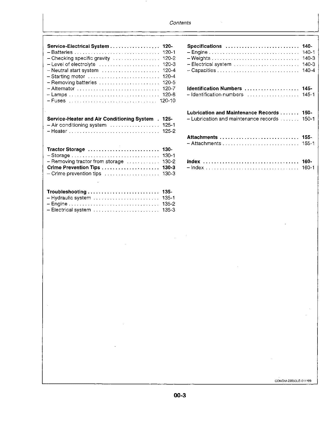 MANUEL D'UTILISATION DU TRACTEUR JOHN DEERE 2355 2555 SER 730000L-