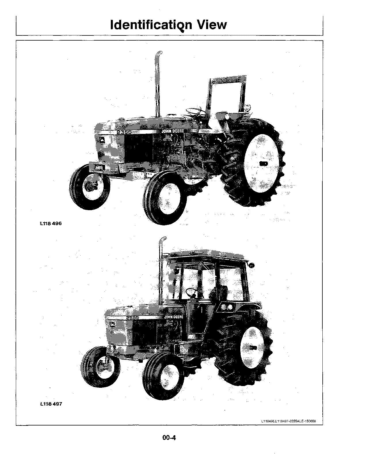 MANUEL D'UTILISATION DU TRACTEUR JOHN DEERE 2355 2555 SER 730000L-