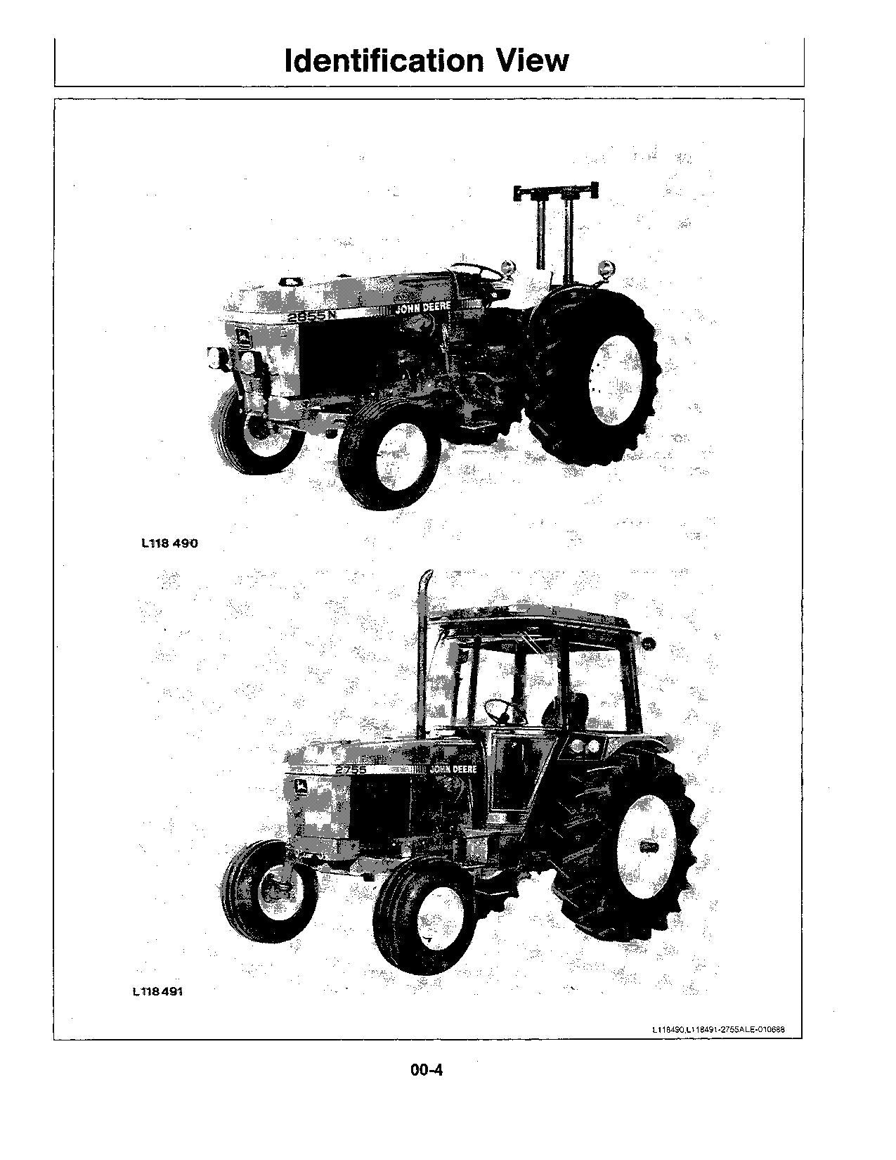 JOHN DEERE 2855N 2755 TRACTOR OPERATORS MANUAL 728000-