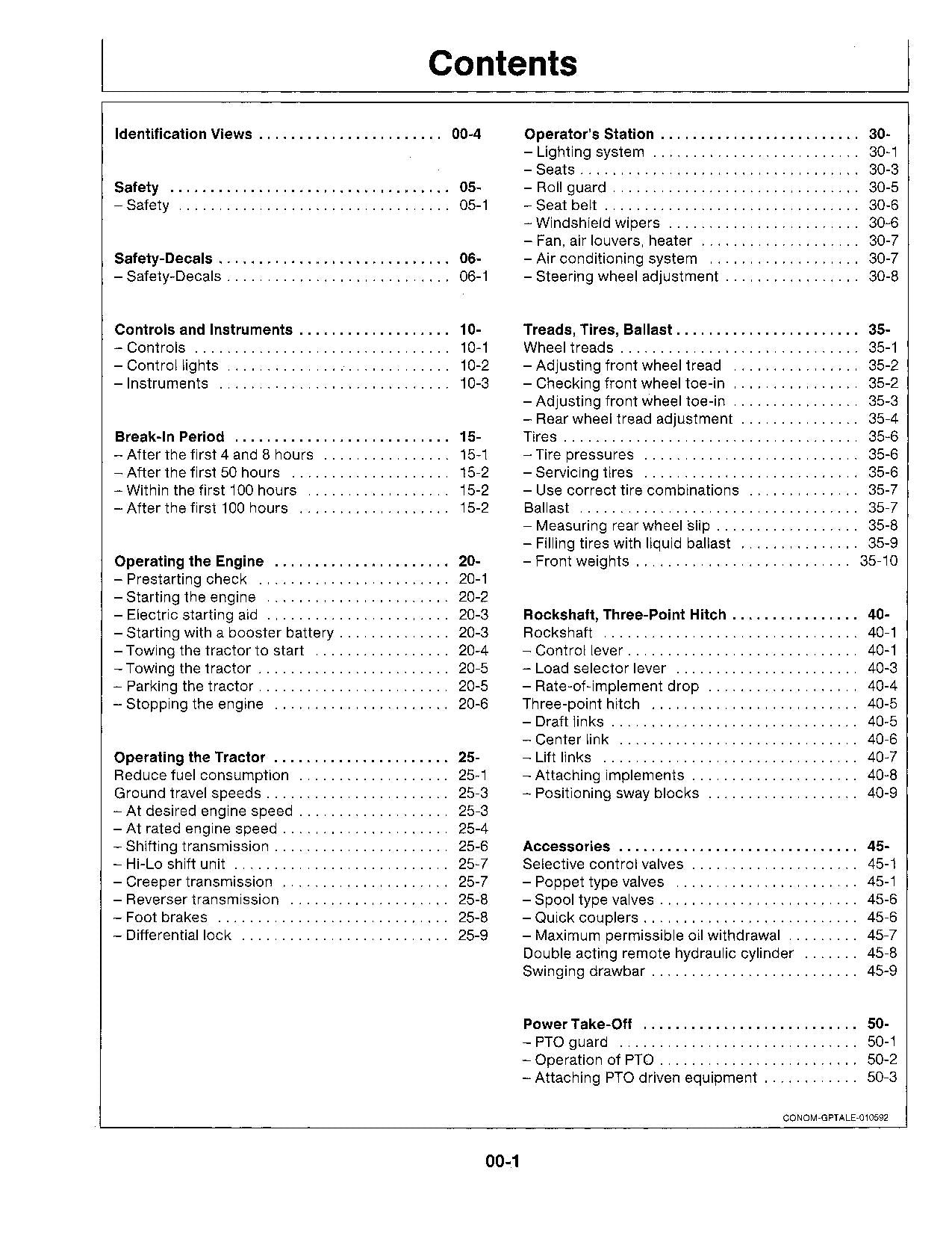 JOHN DEERE 2155 2355 2555 TRAKTOR-BETRIEBSHANDBUCH