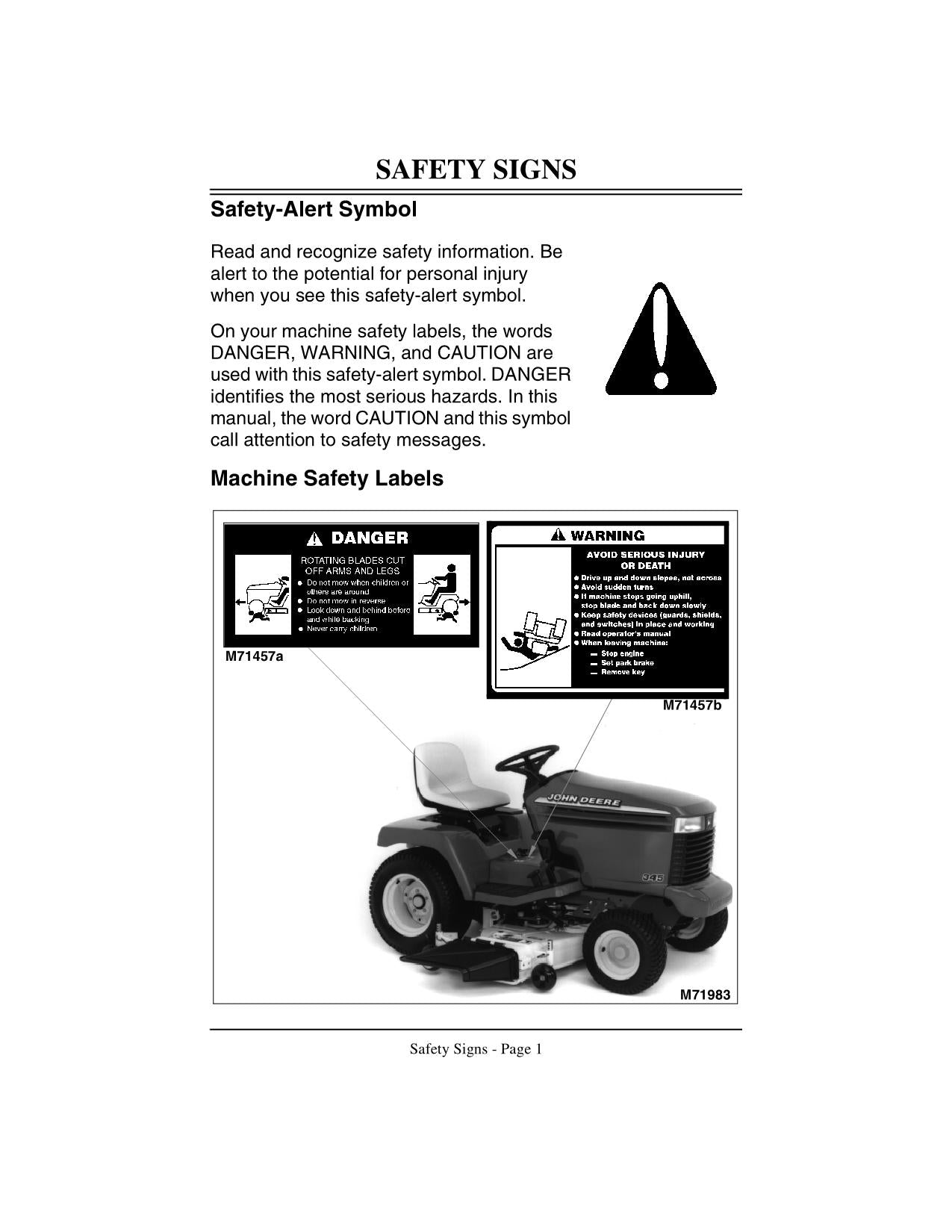 JOHN DEERE 325 345 TRAKTOR-BETRIEBSHANDBUCH