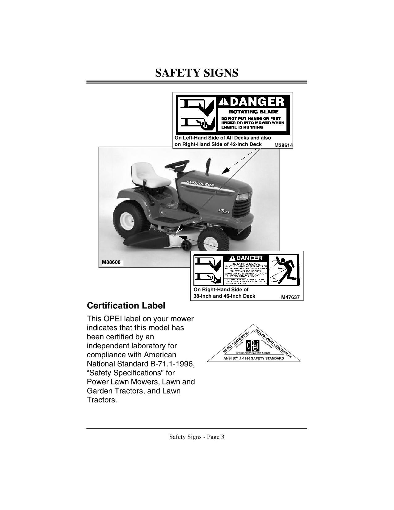 JOHN DEERE LT133 LT155 LT166 TRACTOR OPERATORS MANUAL 010001-045000