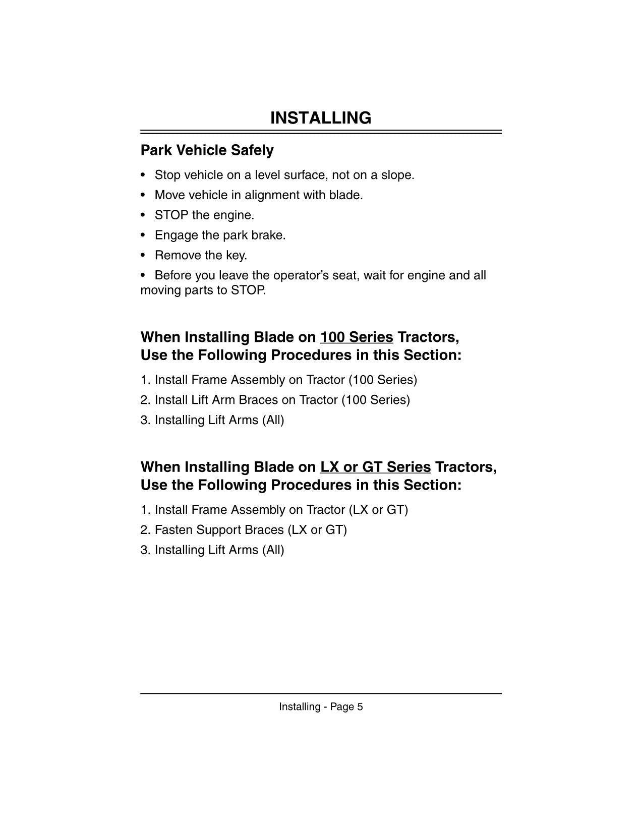 JOHN DEERE 111H 42 INCH 112H LX173 LX176 LX178  TRACTOR OPERATORS MANUAL