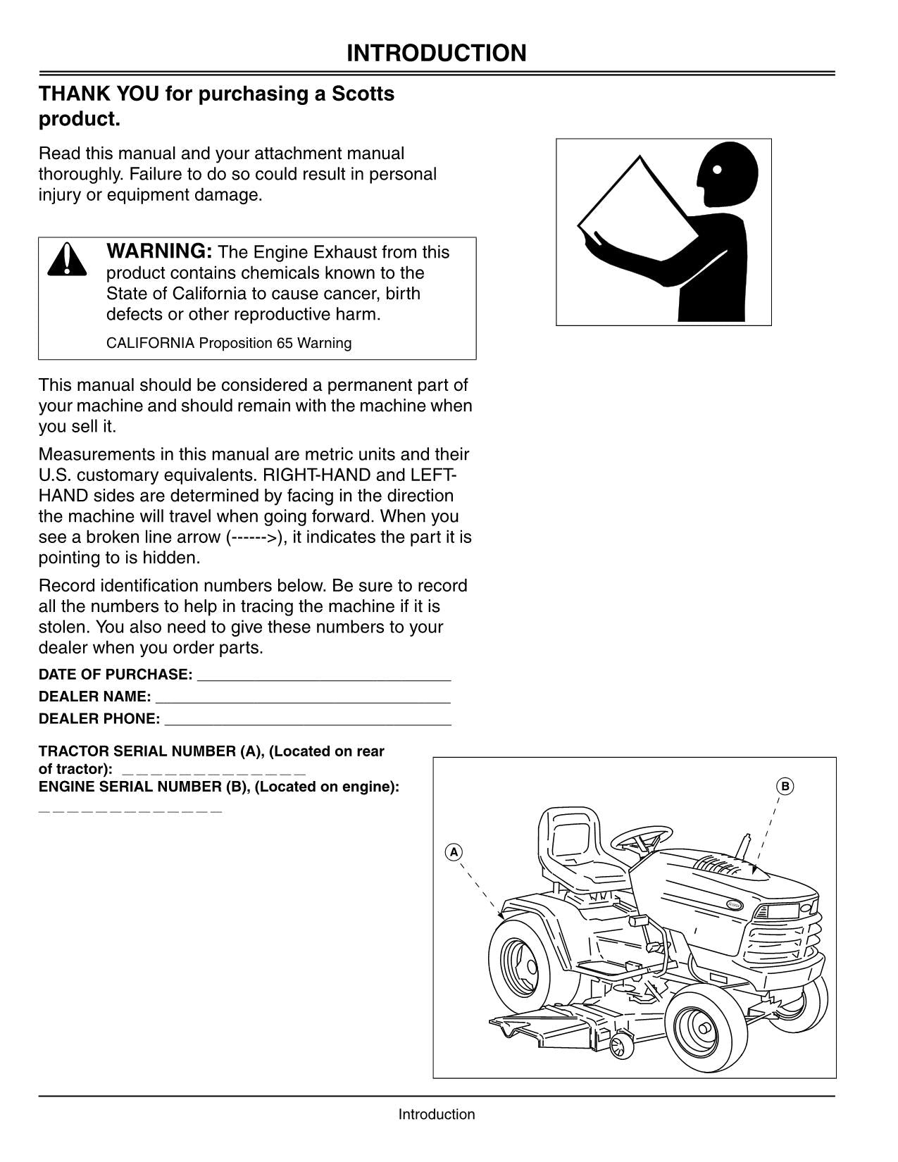 JOHN DEERE S2048 SCOTTS S2554 TRAKTOR-BETRIEBSHANDBUCH