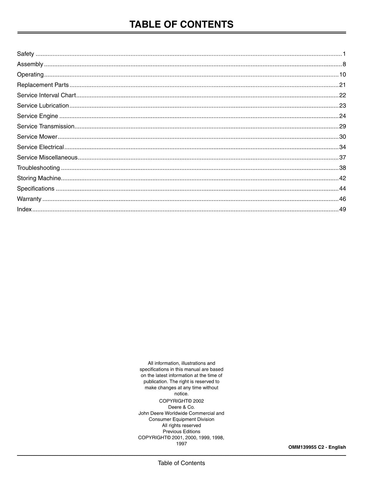 JOHN DEERE SCOTTS GT2554 TRACTOR OPERATORS MANUAL