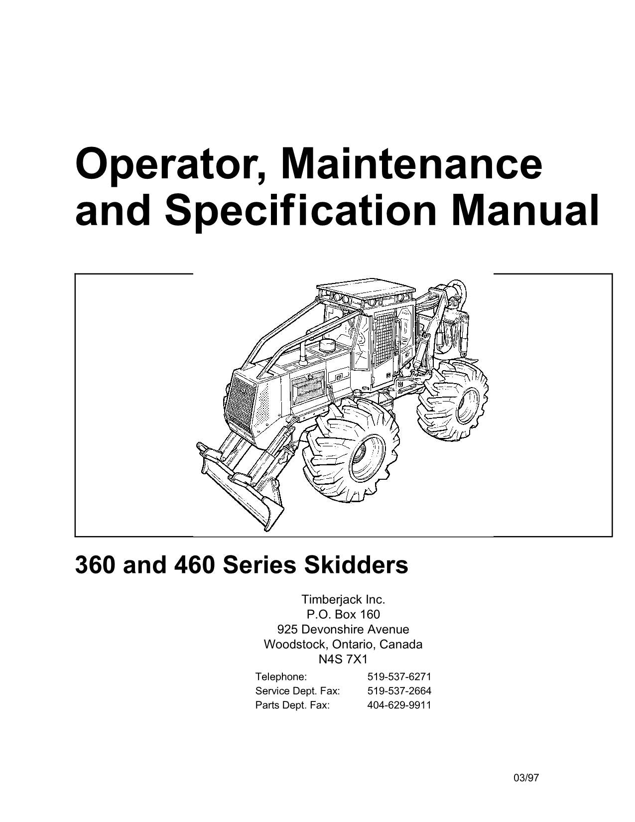 JOHN DEERE 460C 360C SKIDDER BEDIENUNGSANLEITUNG #1