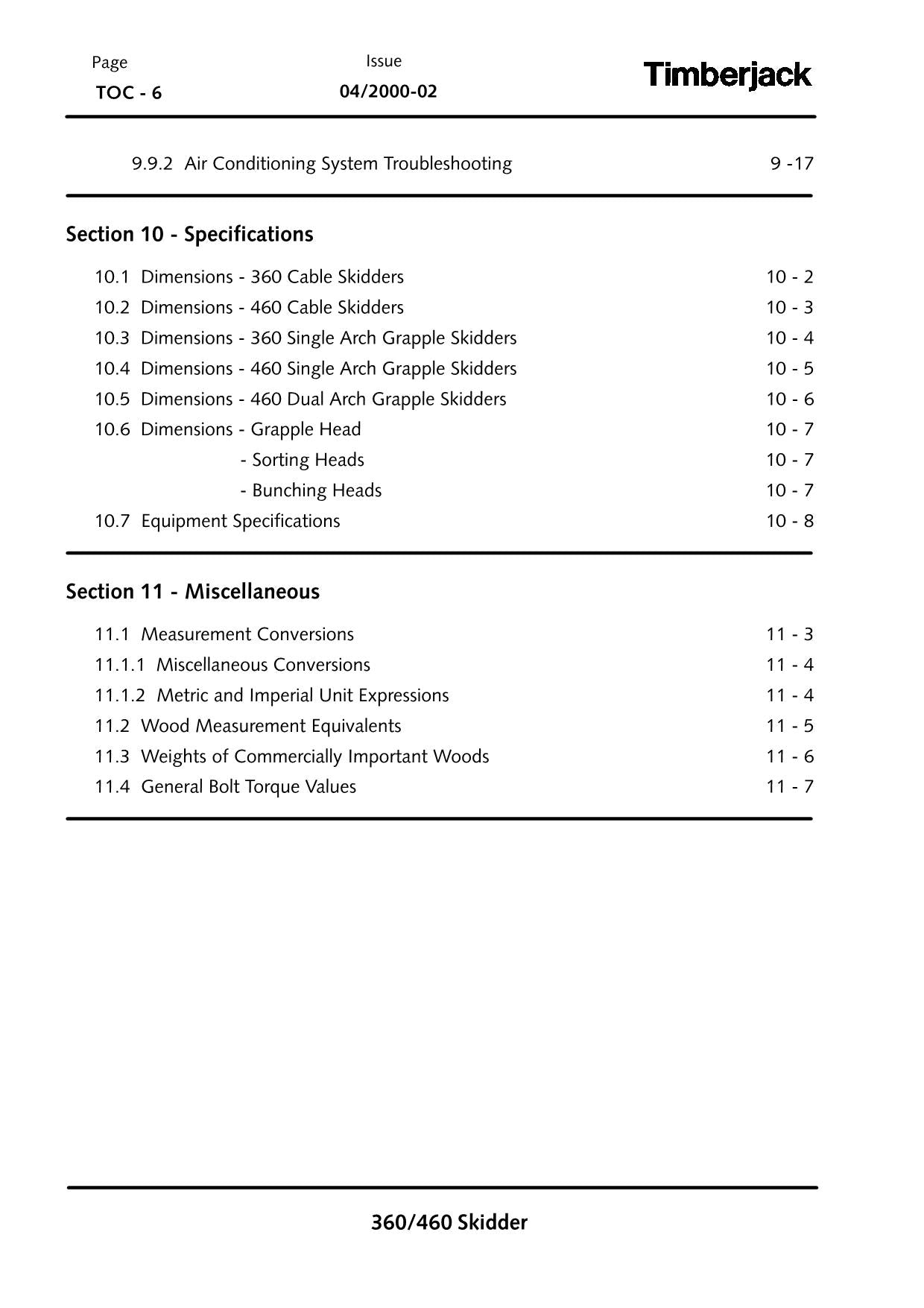 JOHN DEERE 460C 360C SKIDDER OPERATORS MANUAL #2