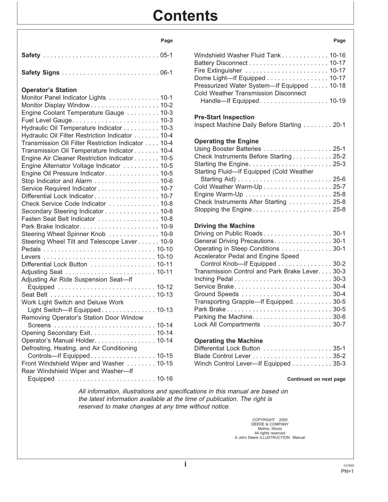 JOHN DEERE 360D 460D 560D SKIDDER OPERATORS MANUAL