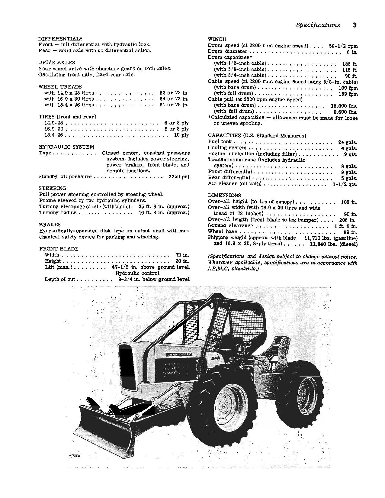 JOHN DEERE 440 SKIDDER OPERATORS MANUAL #1