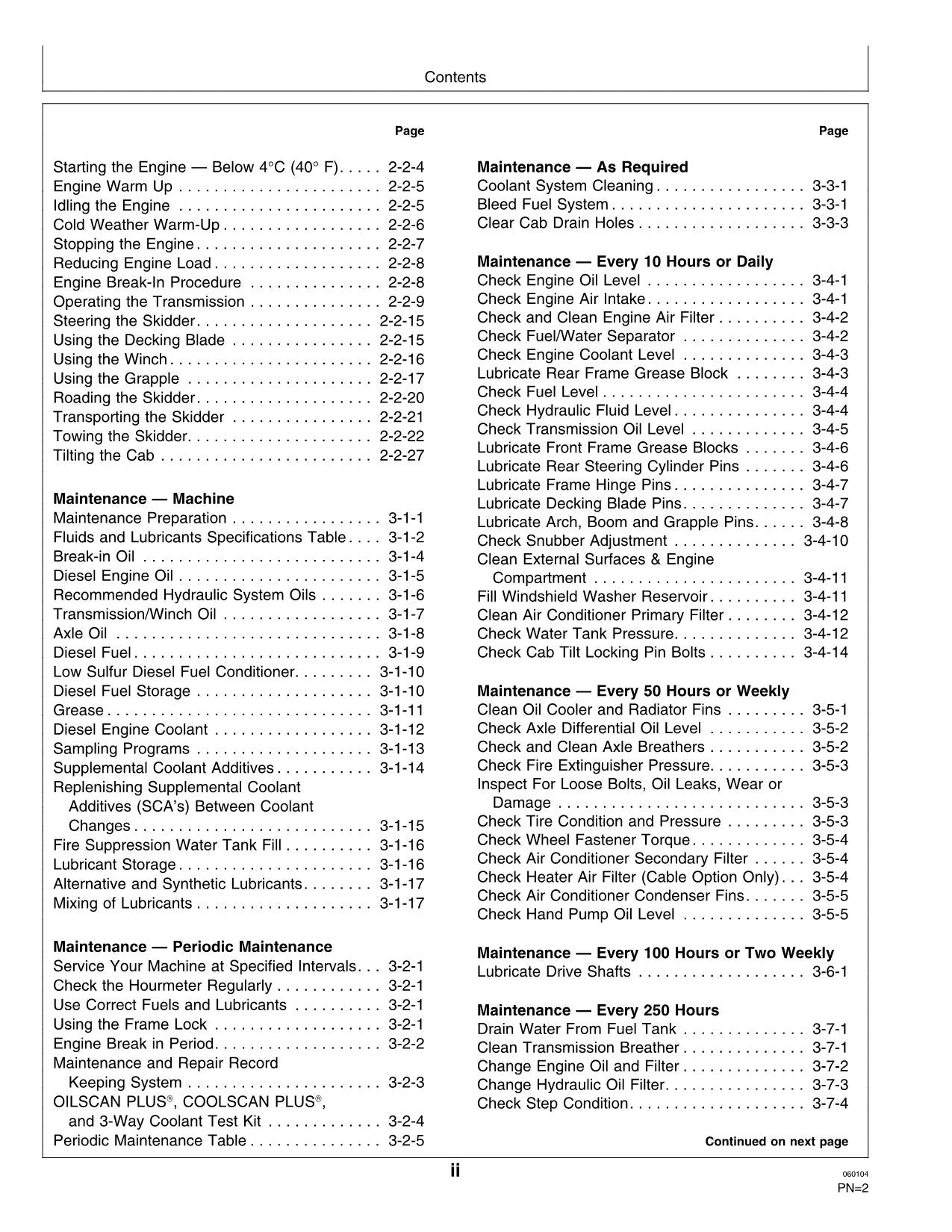 JOHN DEERE 848G 660D SKIDDER OPERATORS MANUAL