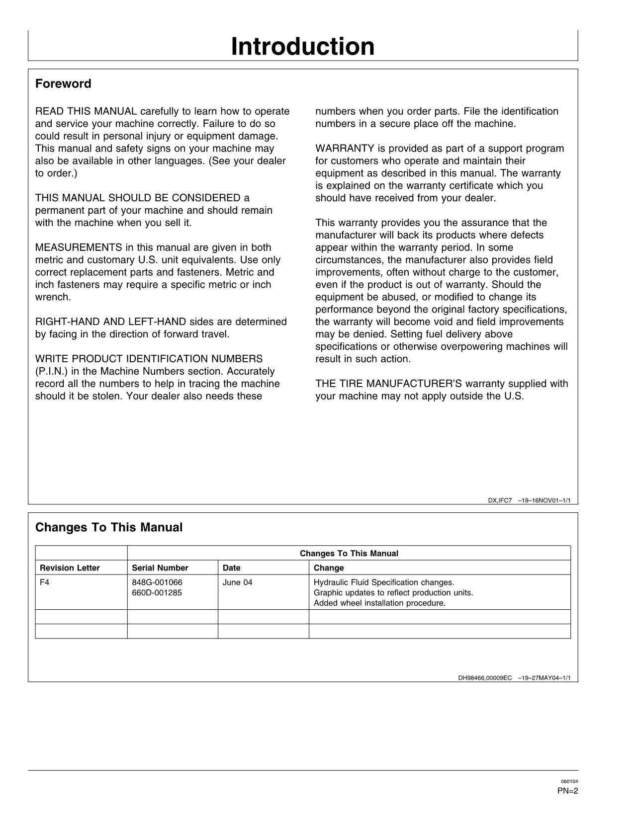 JOHN DEERE 848G 660D SKIDDER OPERATORS MANUAL