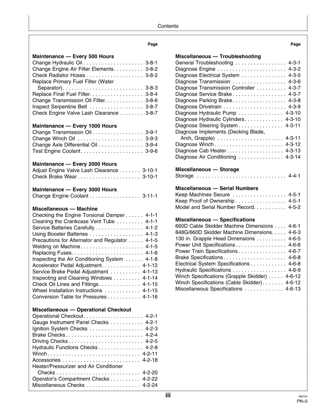 JOHN DEERE 848G 660D SKIDDER OPERATORS MANUAL